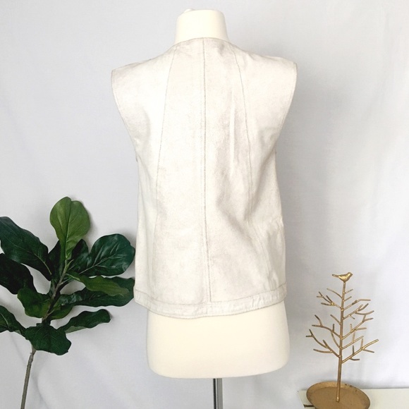 TROUVÉ Moto Vest Beige 100% Leather XS - Picture 6 of 8